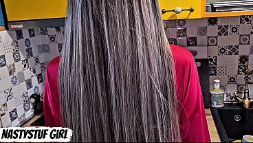 An obedient wife is ready for anal sex in the kitchen without any discussion.